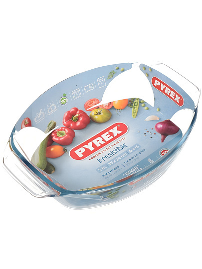 Форма для запекания стекло, 24х35 см, 2.8 л, овальная, Pyrex, Классик, 411B000/7046