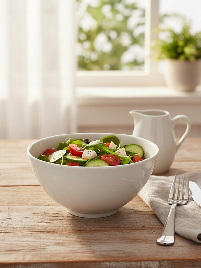 Пиала фарфор, круглая, 0.75 л, Белая, Дулевский фарфор, 10644