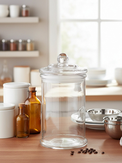 Банка для сыпучих продуктов, стекло, 0.7 л, с крышкой, Y123/315590