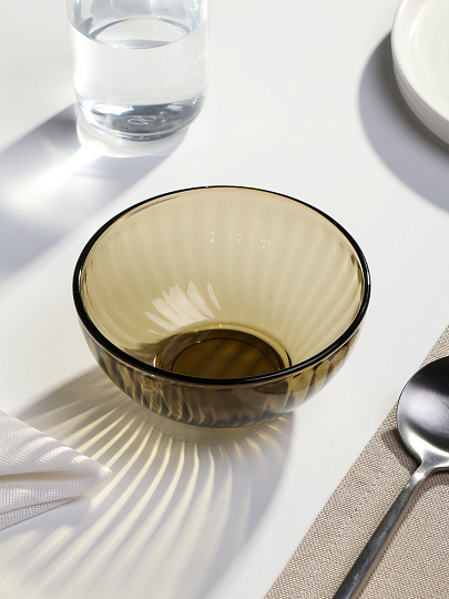 Салатник стекло, круглый, 13х6 см, Elica, 62094-01, дымчатый