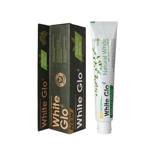 Зубная паста White Glo, натуральная белизна, 100 г