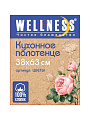 Полотенце кухонное 38х63 см, 250 г/м2, 100% хлопок, Wellness, Цветы, Китай - фото 2