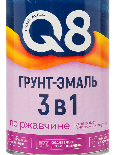 Грунт-эмаль Formula Q8, по ржавчине, алкидная, красная, 0.8 кг