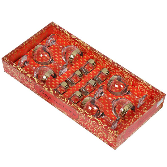 Набор для спиртного 12 предметов, стекло, бокал для вина 290 мл 6 шт, стопка 50 мл 6 шт, Гиггласс, Нэро, GN44411+1022