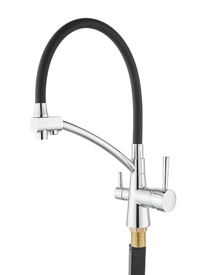 Смеситель для кухни, Potato, гибкий излив, с картриджем, с подключением к фильтру, P4077-6