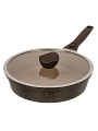 Сковорода литой алюминий, 28 см, антипригарное покрытие, Горница, Дуэт Шоколадный мусс, с крышкой, съемная ручка, индукция, Ис8284Дш - фото 4