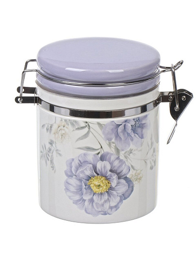 Банка для сыпучих продуктов, доломит, 350 мл, с крышкой, Daniks, Флорина