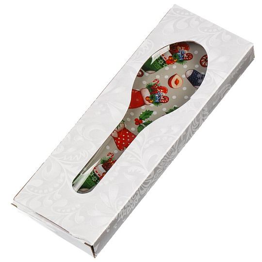 Подставка для ложки, стекло, фигурная, 8х23.5 см, разноцветная, Daniks, Носочки с подарками