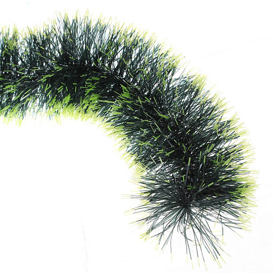 Мишура Снегурка Темно-зеленая с салатовым LB-120, 3.5х0.1 м