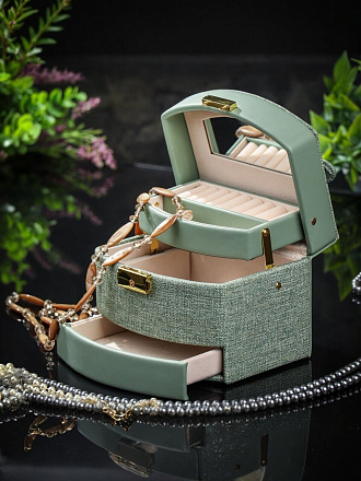 Шкатулка 15х12х11 см, зеленая, Y4-6764