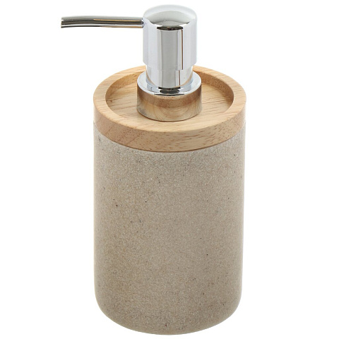 Дозатор для жидкого мыла, Бамбук, полистоун, 7.6x12/17 см, бежевый, RE0821AA-LD