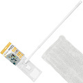 Швабра плоская, микрофибра, 130х43х14 см, белая, телескопическая ручка, белая, Марья Искусница, KD-17-F13-wht-mic