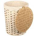 Корзина для белья, 43х52х38 см, круглая, плетеная, полимер, с крышкой, Y6-6539 - фото 2