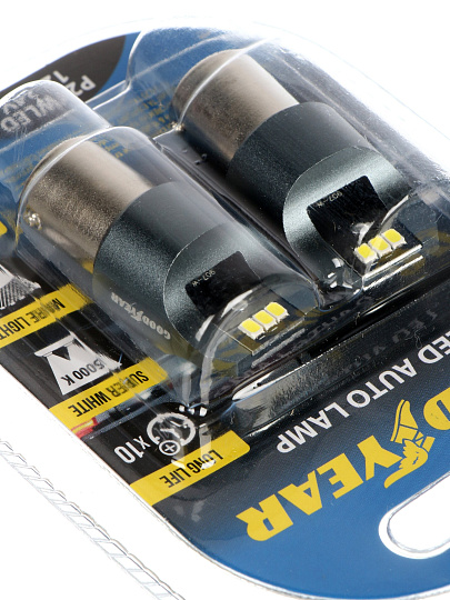 Лампа автомобильная Goodyear, P21, WLED, GY012025, 12-24V, 2 шт, светодиодная