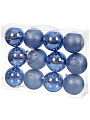 Елочный шар 12 шт, голубой, 10 см, пластик, SYQA-012146IB