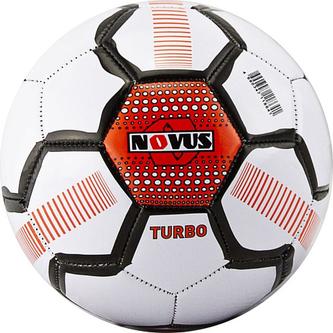 Мяч футбольный детский Novus TURBO, PVC бел/чёрн/оранж., р.3, м/ш, 300-340г,окруж 56-58, 00-00007029