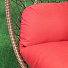 Подвесное кресло Кокон, 1-мест, 105х105х192 см, 100 кг, кофейное, ротанг, подушка красная, Y6-1804 - фото 2