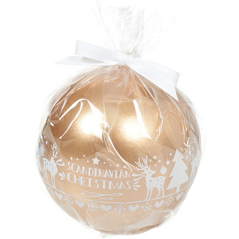 Свеча декоративная, 8 см, шар, Bartek Candles, Скандинавское Рождество