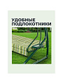 Качели садовые 3-местные, 227х130х170 см, 350 кг, Вена, раскладываются в кровать, с москитной сеткой, зеленые, подушка, A68G.311, металл - фото 2