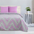 Постельное бельё &amp;quot;Этель&amp;quot; евро Сиренево-серые зигзаги 200х217 см, 70*70 см., поплин, 2565825