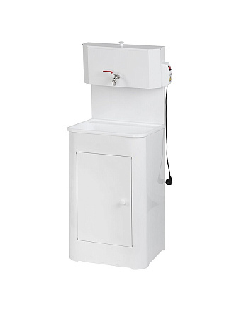 Умывальник металл, с водонагревателем, пластик, с мойкой 40х50, 17 л, белый