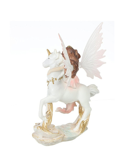Фигурка декоративная полистоун, Фея с единорогом, 15х9х24 см, Y4-9097