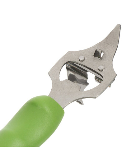 Нож консервный нержавеющий, пластиковая ручка, зеленый, навеска, Daniks, Стандарт, YW-KT093S-1G/D-031