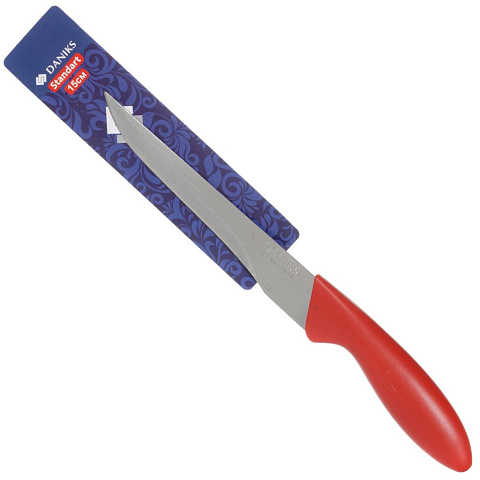 Нож кухонный Daniks, Стандарт, филейный, нержавеющая сталь, 12.5 см, рукоятка пластик, YW-A196-BO