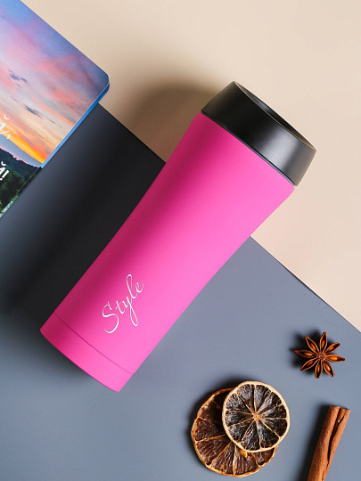 Термокружка пластик, 0.45 л, узкая горловина, Daniks, колба нержавеющая сталь, SL-NT015-18-2328