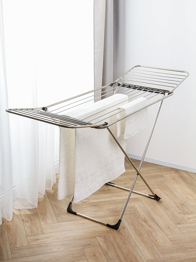 Сушилка для белья напольная, полотно 18 м, 170х57х100 см, складная, 15 кг, нержавеющая трубка, на колесах, DY1252