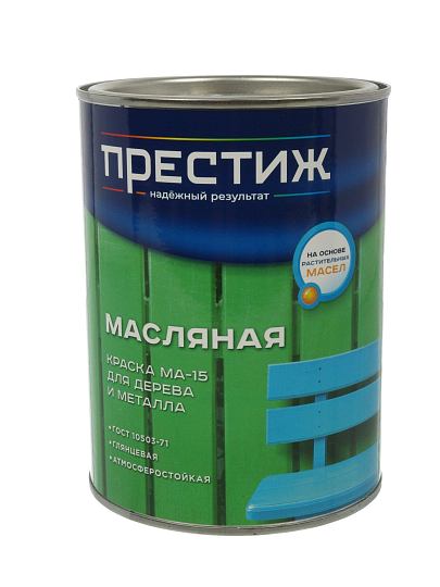 Краска Престиж, МА-15, масляная, универсальная, глянцевая, зеленая, 0.9 кг