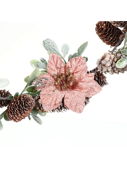 Венок рождественский 33 см, с ягодами и шишками, SYSGZSA- 4623089