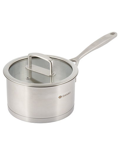 Ковш нерж, 1.9 л, крыш стекло, металл ручка, индукц, Daniks, Тахо, SD-064-16S