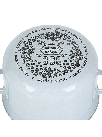 Кастрюля эмалированная сталь, 2 л, крышка сталь, цилиндрическая, Сибирские товары, 9MD161P, серо-голубая, индукция