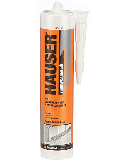 Клей Hauser, акриловый, строительный, универсальный, белый, однокомпонентный, 310 г, 85139