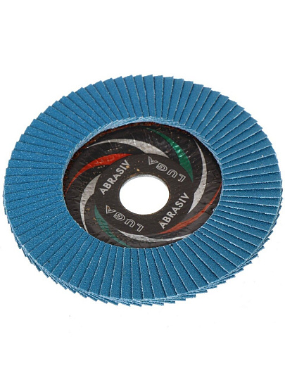 Круг лепестковый торцевой КЛТ1 для УШМ, LugaAbrasiv, диаметр 125 мм, посадочный диаметр 22 мм, зернистость ZK100, шлифовальный