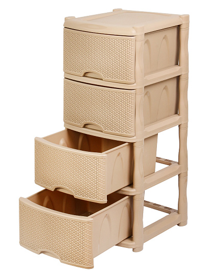 Комод 4 ящика, Rattan, 48х41х94.5 см, морской песок, KL377312015, Keeplex