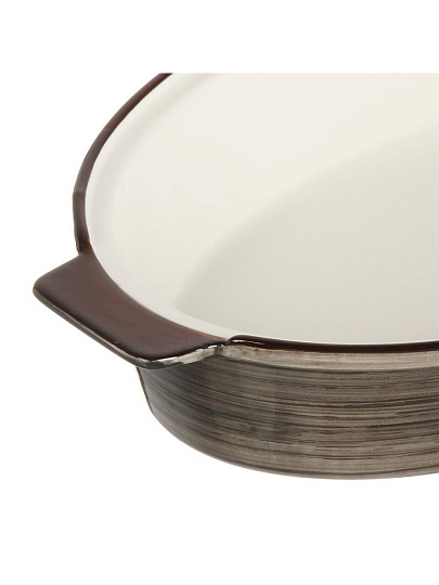 Форма для запекания керамика, 18.8х29.6х5.7 см, 1.2 л, овальная, Графит, Y4-9043