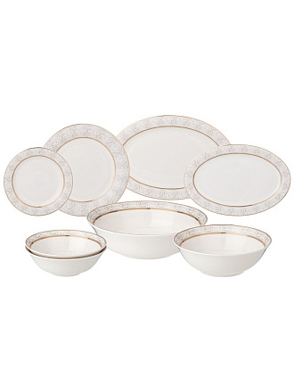 Сервиз столовый фарфор, 23 предмета, на 6 персон, Lefard, Свадебный, 115-364