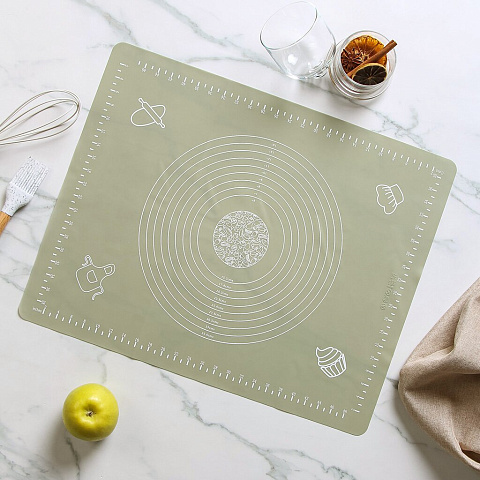 Коврик кухонный силикон, 40 х 50 см, Daniks, Verde