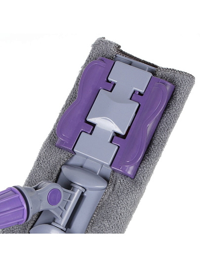 Швабра со сменными салфетками микрофибра, 120х35х12 см, телескопическая ручка, фиолетовая, A260089