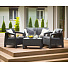 Мебель садовая Corfu Set, графит, стол, 77х57х42 см, 2 кресла, 1 диван, подушка серая, 110 кг, 128х70х79 см, 17197361РГР - фото 2