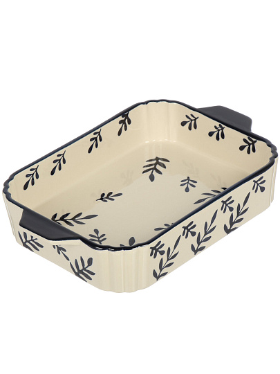 Форма для запекания керамика, 21.5х32х6 см, прямоугольная, Синее кружево, B010429