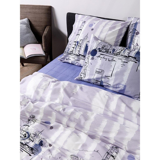 Постельное белье 1.5-спальное, простыня 145х215 см, 2 наволочки 70х70 см, пододеяльник 145х215 см, Luisa de Rizzo, бязь, коллекция Гонконг