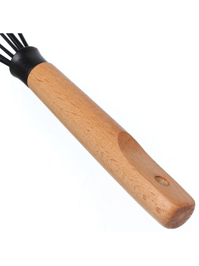 Венчик бамбук, силикон, навеска, Daniks, Black, WFCFA-0038-4