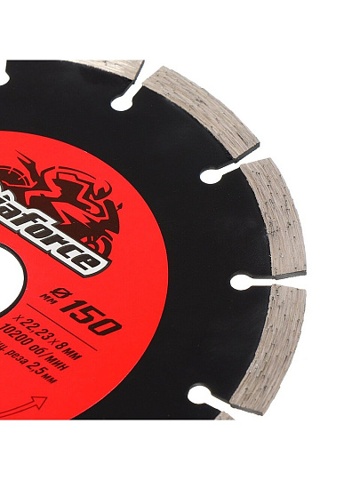 Диск отрезной алмазный по бетону, Diaforce, Segment, сегментный край, 150х22.23х2.5 мм, сухой рез, 500150