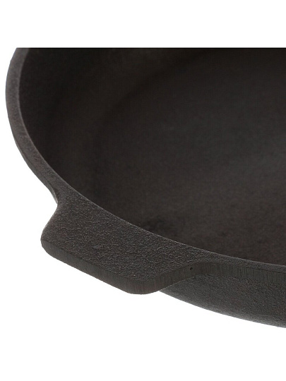 Сковорода чугун, 26 см, Гурман, DavrMetall, съемная ручка, с деревянной ручкой, индукция