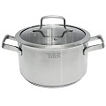 Кастрюля нержавеющая сталь, 5.1 л, крышка стекло, Taller, Аделия, TR-7234, индукция