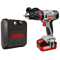 Дрель-шуруповерт аккумуляторный, Crown, CT21076HMX-4 BMC, 20 В, кейс