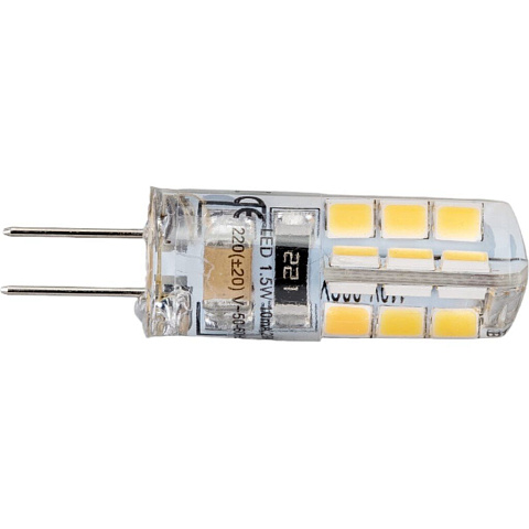 Лампа светодиодная G4, 1.5 Вт, 220 В, капсула, 2800 К, Ecola, Corn Micro, 35x10мм, LED